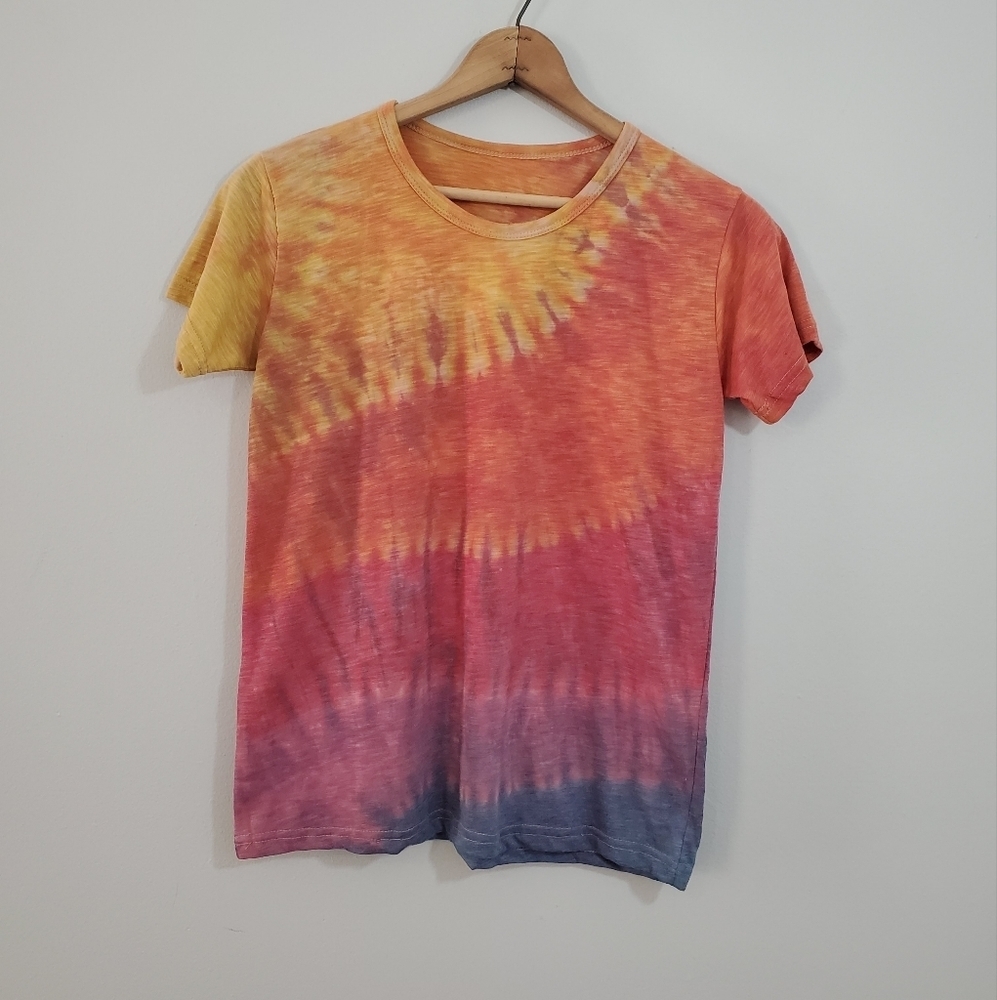 Custom Upcycled Rainbow Tie Dyed Tee